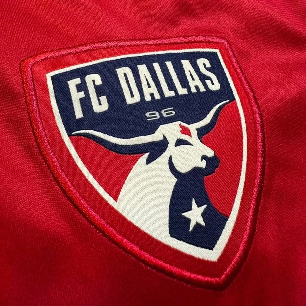 Adidas FC Dallas soccer futbol shirt‎ jersey in red and navy